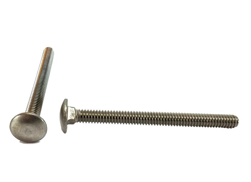 Chenango Supply Stainless 1/4-20 x 3 Carriage Bolt (3/4" to 5" Lengths Available in Listing), 18-8 Stainless Steel,50 Pieces (1/4-20x3) - Image 1